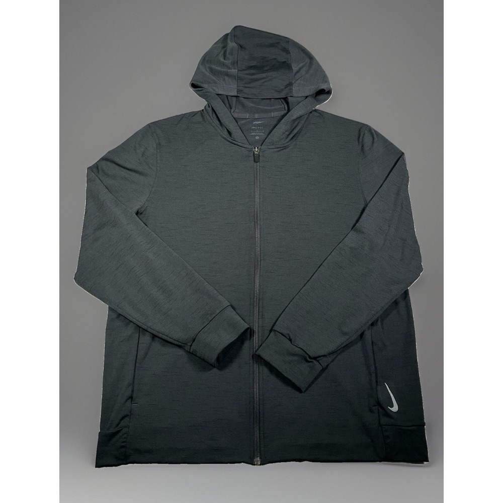 Nike Yoga Dri-FIT Full Zip Hoodie Mens Large Black CZ2217-010 Stretch Hoodie